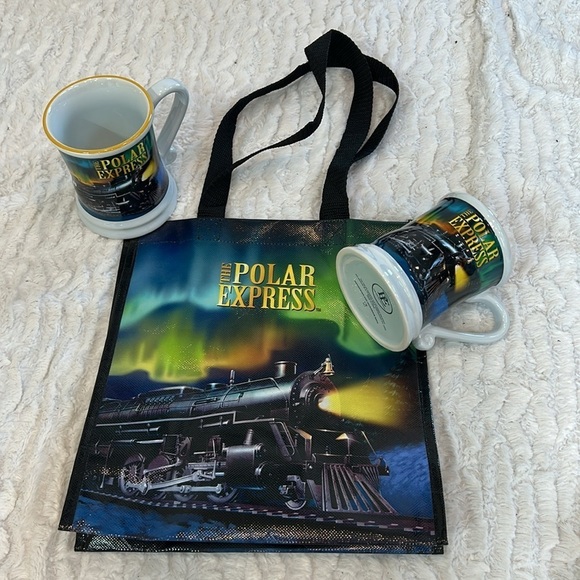 Brand new Polar express tote bag and hot cocoa mug two pack bundle - Picture 1 of 8